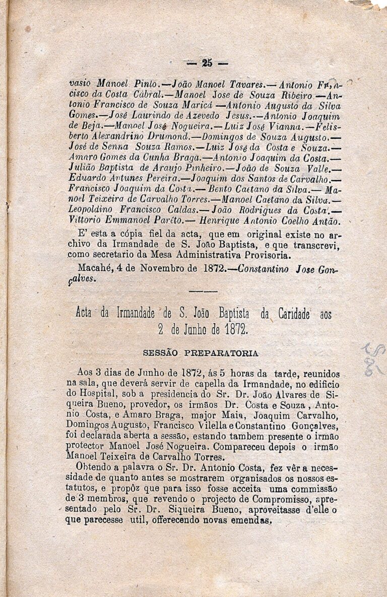 Parte da ata de criacao da Irmandade Sao Joao Batista 768x1186